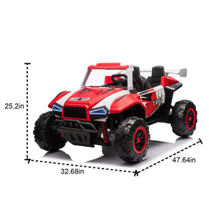 24V Two-seater Kids Ride On Electric Car W/Parents Control,Seat width 20.47in,2WD,Four-wheel suspension,The police car with a AXSSIBLZ
