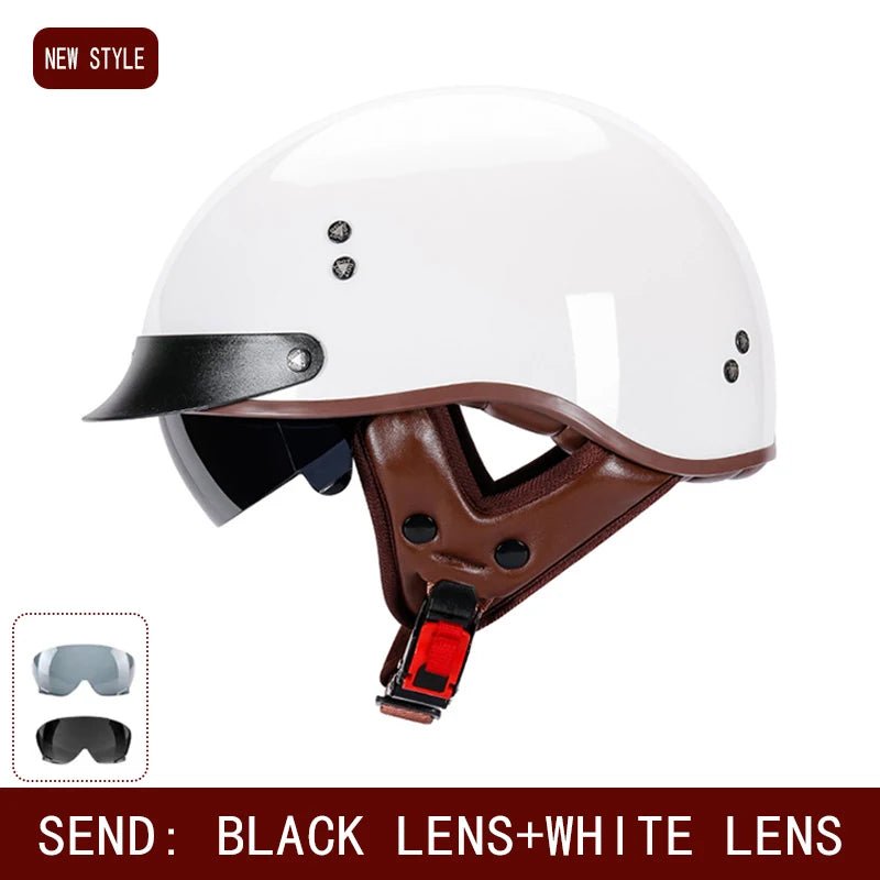 Retro helmet motorcycle helmet motorcycle half helmet four seasons summer wear endoscopic safety hat helmet cruise helmet Riding AXSSIBLZ