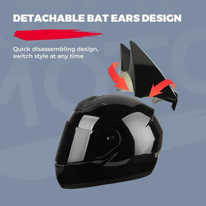 Motorcycle Helmet Full Face Bat Ears For Man Detachable Horns Summer Breathable Motorcross Racing MotorBike Safety Moto Helmets AXSSIBLZ