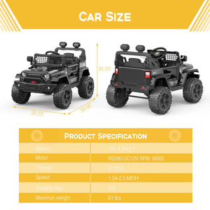 12V Kids Ride On Truck Car With Parent Remote Control, Kids Motorized Vehicles, Spring Suspension, LED Lights, Wireless Music AXSSIBLZ