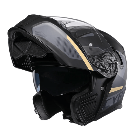 Motorcycle Helmet Dual Visor Modular Flip up Full Face Helmet for Adult Men and Women DOT ECE Approved AXSSIBLZ