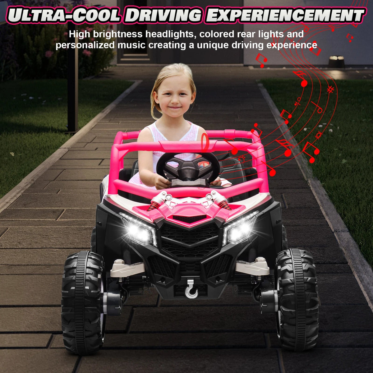 24V Ride On Car for Kids w/Remote Control, JOYRACER Battery Powered Off-Road UTV, 4x150W Motors,4 Shock Absorbers, 4.5 Mph Max S AXSSIBLZ