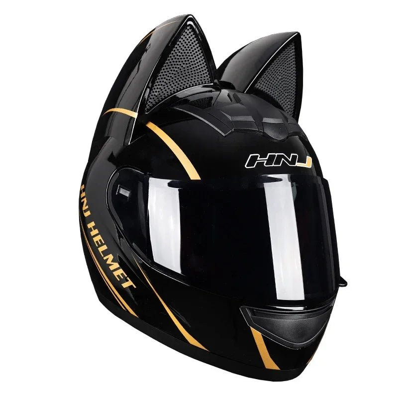 Motorcycle Helmet Detachable Full Face DOT Certification Safety Cat Ears Moto Helmets For Women Breathable Soft Comfort Lining AXSSIBLZ