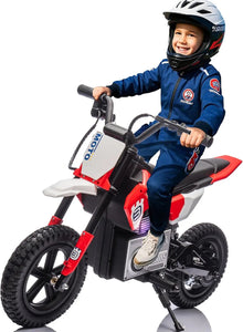 Electric Motorcycle for Kids Ages 5-15, 24V 200W Higher Speed Electric Dirt Bike, Kids Ride On Motorcycle with Rear Wheel Shock AXSSIBLZ
