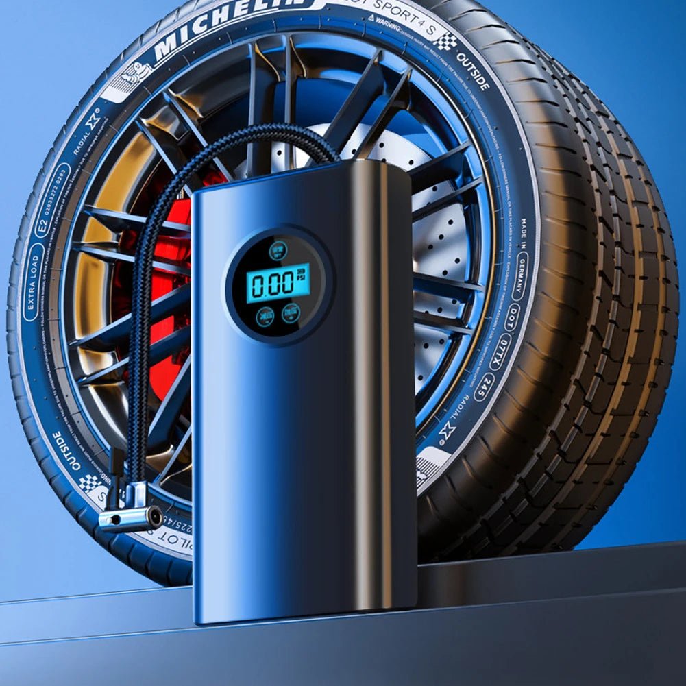 Electric Air Compressor Rechargeable High Precision Car Tyre Inflator LCD Display Portable Air Pump for 12V Motorcycle Bike Ball AXSSIBLZ