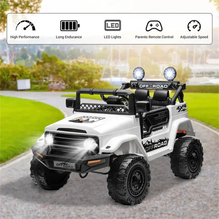 12V 3-8 Years Kids Ride On Car with 2 Seater Electric Vehicle Toy Truck w/Remote Control Rechargeable Christmas Gift AXSSIBLZ
