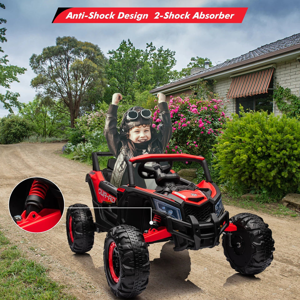 24V Ride On UTV Car, Battery Powered Electric Vehicles, Kids UTV with Remote Control, Spring Suspension,200W Motor, Metal Frame AXSSIBLZ