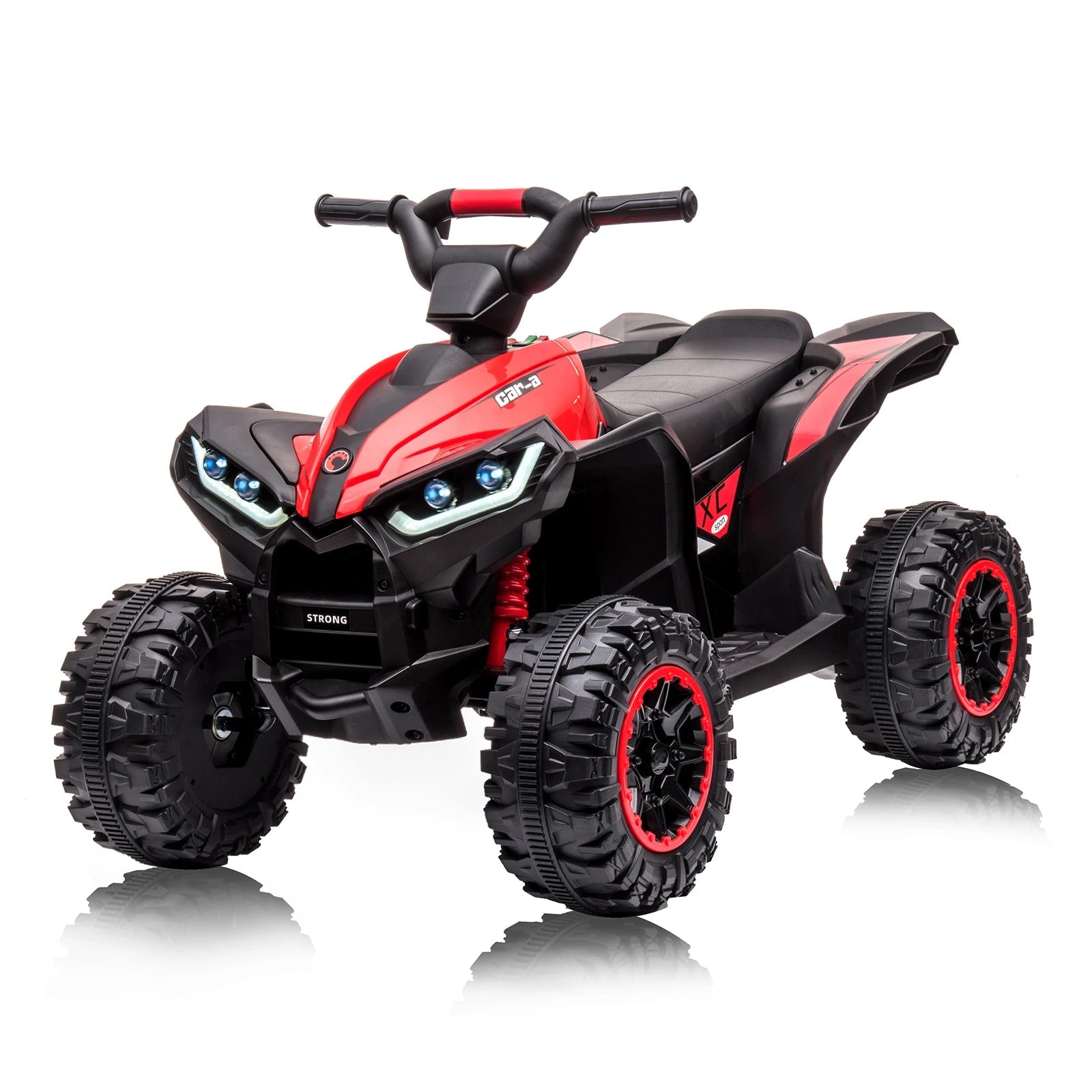 12V Kids Ride On ATV, Electric Battery, Powered Four Wheeler with Music, Led Lights, Soft Start, USB Port, and Treaded Tires AXSSIBLZ