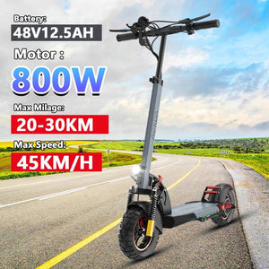 Scooters Electric 800W Peak Power 48V12.5AH Battery City Transportation Electric Scooter 10-inch All-terrain Tire Fold EScooters AXSSIBLZ