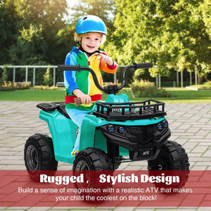 Kids Ride On ATV, 12V Battery Powered Electric Vehicle With Remote Control, 4-Wheeler Quad ATV Play Car For Boys Girls AXSSIBLZ