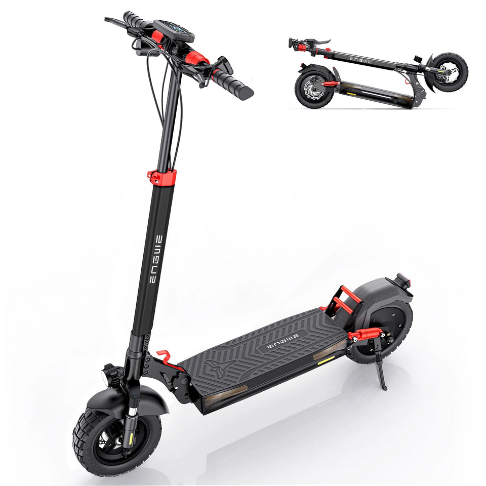 ENGWE 830W Peak Electric Folding Scooter, 48V 18.2AH, 43.5 Miles Range, 28mph, 10*4.0 Tires, Full Suspension, City & Rough Road AXSSIBLZ