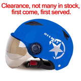 Men Motorcycle Helmet,Woman Electric Motor Car Scooter Bike Open Face Half Helmet,Anti-UV Safety Hat Bicycle Cap with Goggles AXSSIBLZ