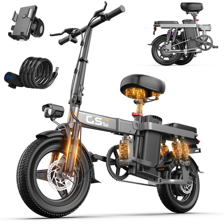 Electric Bike for Adults Teen-Folding Electric Bicycle 750W Peak Motor,20+MPH 35 Miles,Commuter Ebike 48V 15AH Removable Battery AXSSIBLZ