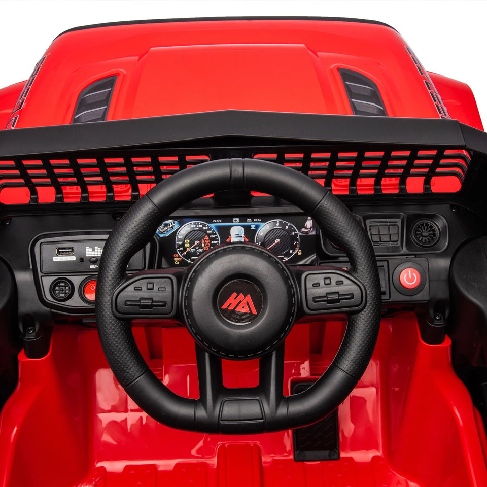 Kids Ride On Truck Car 12V 7A W/Parents Remote Control Electric Car 3 Speed Adjustable Power Display MP 3LED Light Safety Belt AXSSIBLZ