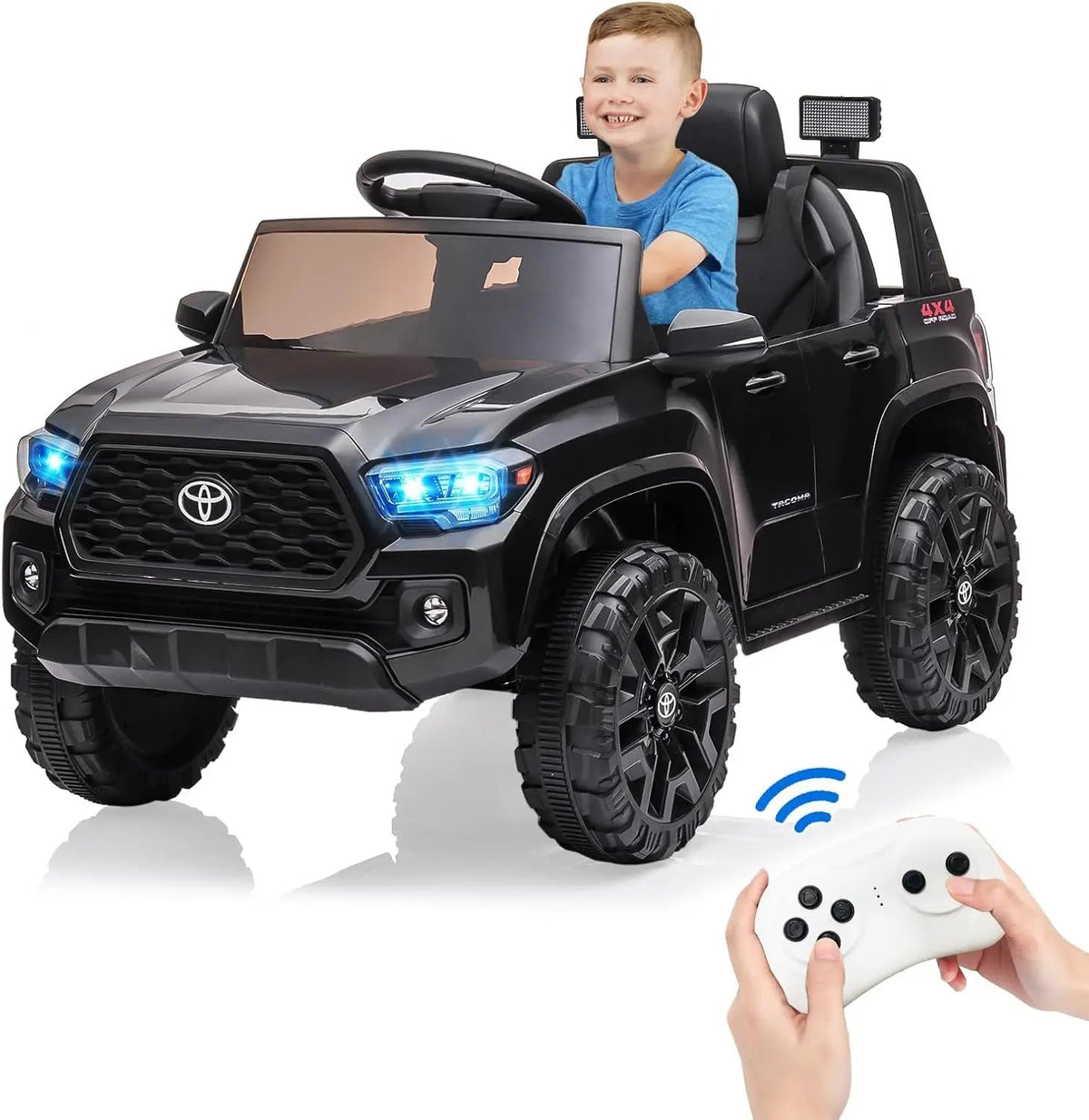 12V Kids Ride on Truck Electric Vehicle Toy with Remote Control, Spring Suspension Safety Belt, Soft Start, LED Light, 3 Speeds AXSSIBLZ