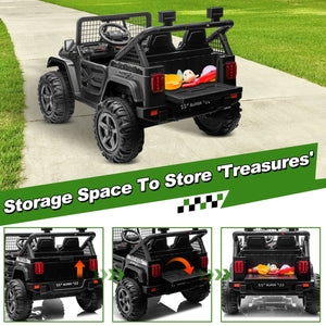 24V Ride on Truck Car w/Remote, XL 2 Seater Outdoor Toys 4WD/2WD Switchable, 4x200W Motor Power Four Wheels, Electric Car for Bi AXSSIBLZ