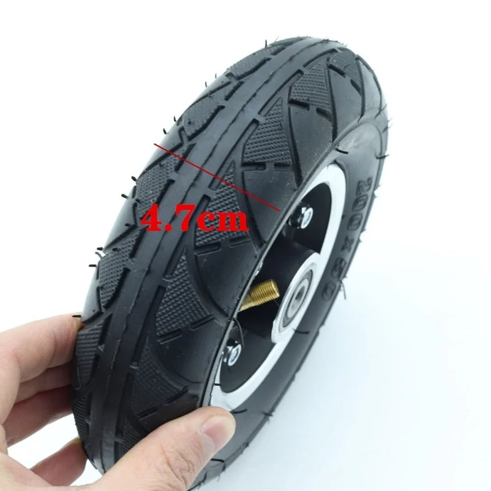 8 Inch Electric Scooter Wheel 200x50 Pneumatic Inner and Outer Tire Aluminum Alloy 10mm Hub with 6200 Bearing AXSSIBLZ