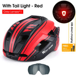 WEST BIKING Integrated Ultralight Bike Helmet With Taillight Goggle Men Women Cycling Safety Hat MTB Road Bike Motorcycle Helmet AXSSIBLZ