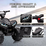 12V Kids Ride on ATV Quad 2x35W Powerful 4-Wheeler Electric Vehicle with Parent Control, Spring Suspension,LED Lights,AUX Port AXSSIBLZ