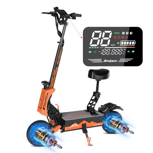 Electric Scooter For Adults 5600W Dual Motor 60V27AH Folding E-Scooter With Adjustable Seat 50MPH 11'' Off-Road Tires Escooter AXSSIBLZ