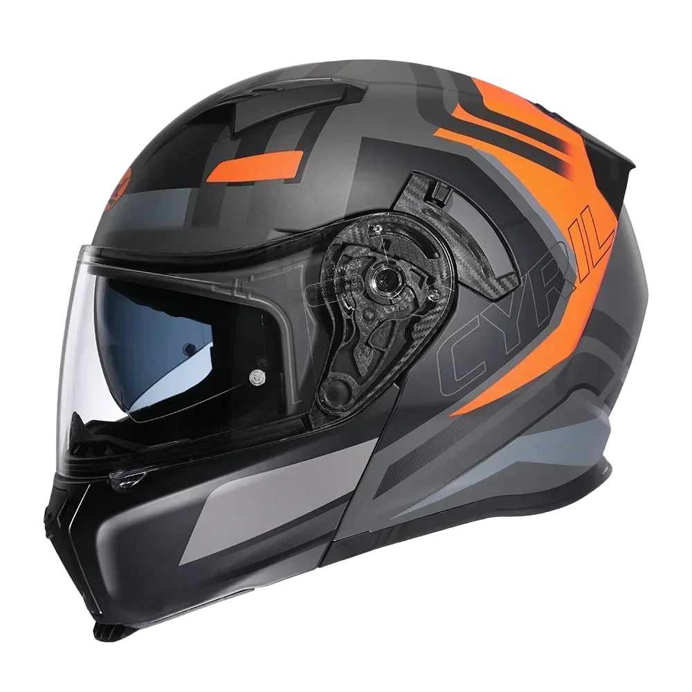 Full Face Motorcycle Helmet with Dual Visor Cyril Flip-up Motorcycle Helmet with Bluetooth Slot For Adult DOT Approved Helmet AXSSIBLZ