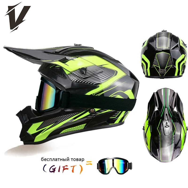 VGV 166 Rally helmets extremely breathable adaptable independent goggles anti-stifling no pressure on the head DOT/ECE certified AXSSIBLZ