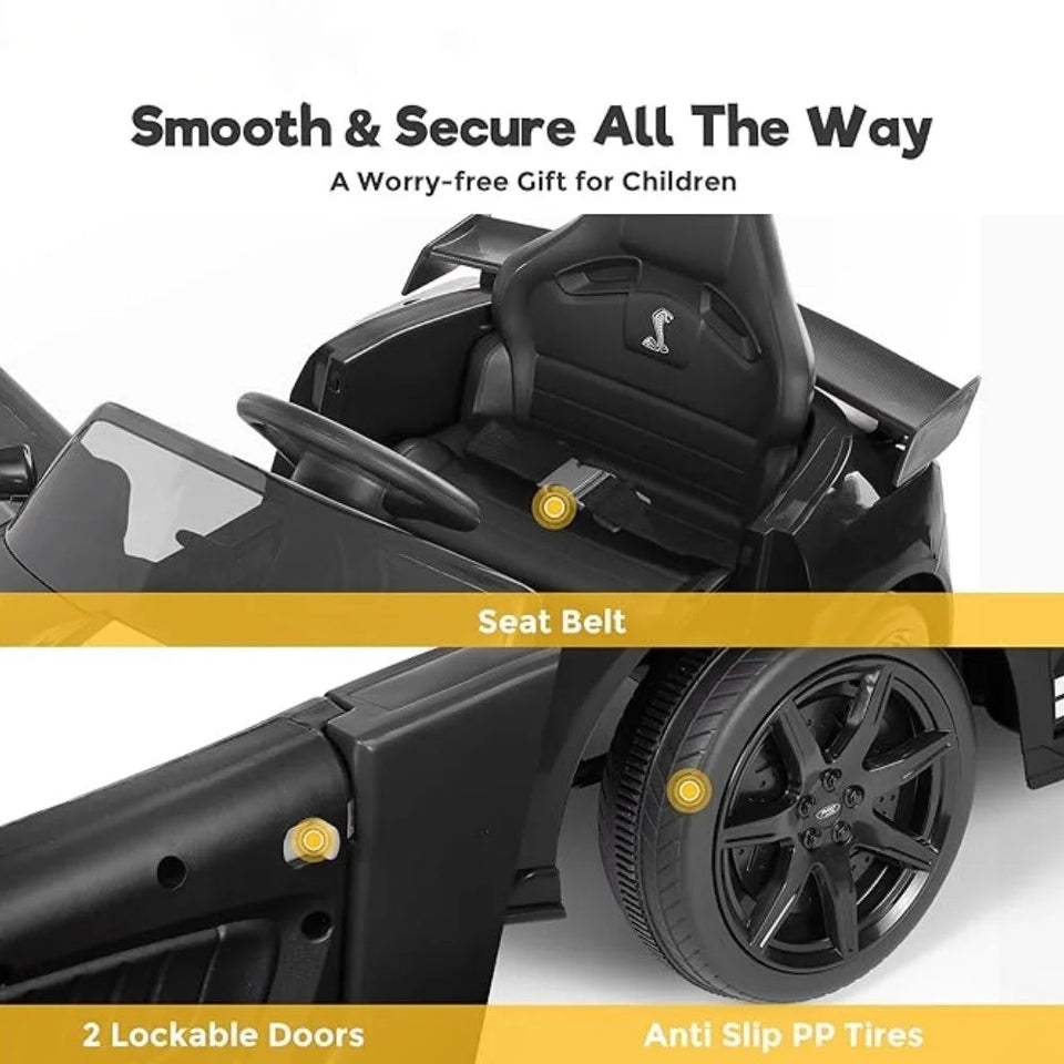 Ride On Kids Car With Remote Controls 12V Battery Powered Electric Ride on Car Truck Sigle Seat Bluetooth Music LED Lights AXSSIBLZ