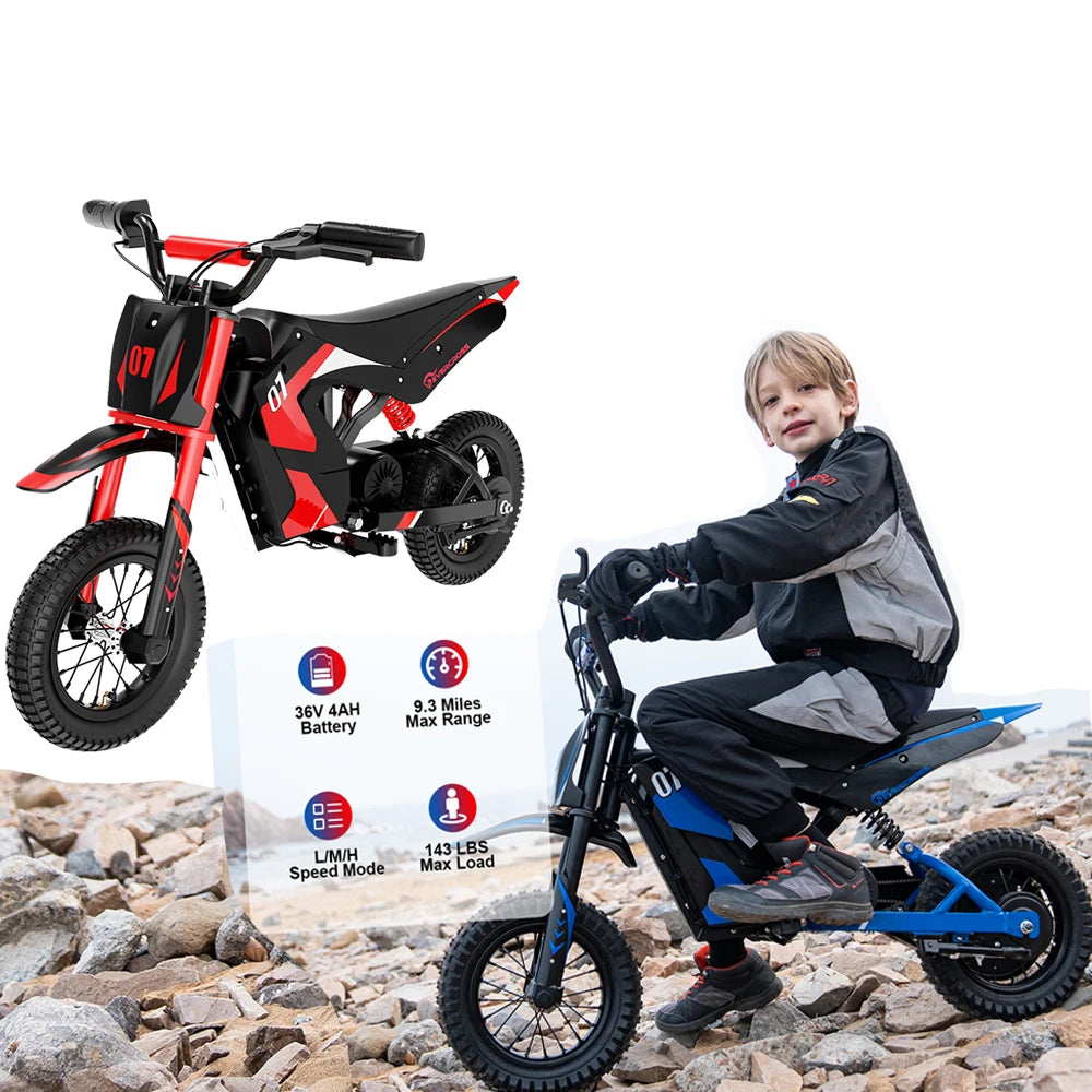 Warehouse 8kmh 12 kmh 25kmh 3 speed gears children electric motorcycle 12 inch 4ah 36v electric motorcycle kids motorbike custom AXSSIBLZ