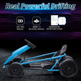 24V Go Kart for Kids, 300W*2 Extra Powerful Motors, 9Ah Large Battery 8MPH High Speed Drifting,Ride On Toy AXSSIBLZ