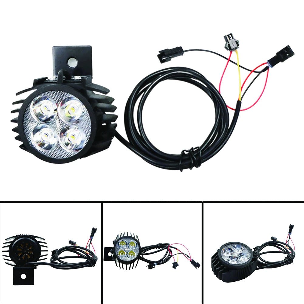 2 In 1 Horn Headlight Electric Scooter Big Front Light For KUGOO M4 PRO 12-80V Motorcycle Big Front Light Lamp With Horn AXSSIBLZ