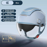 BIBEE Electric Motorcycle Helmet Summer Breathable Electric Bike Open Face Helmet Men Women Dual Lenses Jet Scooter Half Helmets AXSSIBLZ