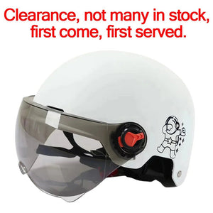 Men Motorcycle Helmet,Woman Electric Motor Car Scooter Bike Open Face Half Helmet,Anti-UV Safety Hat Bicycle Cap with Goggles AXSSIBLZ