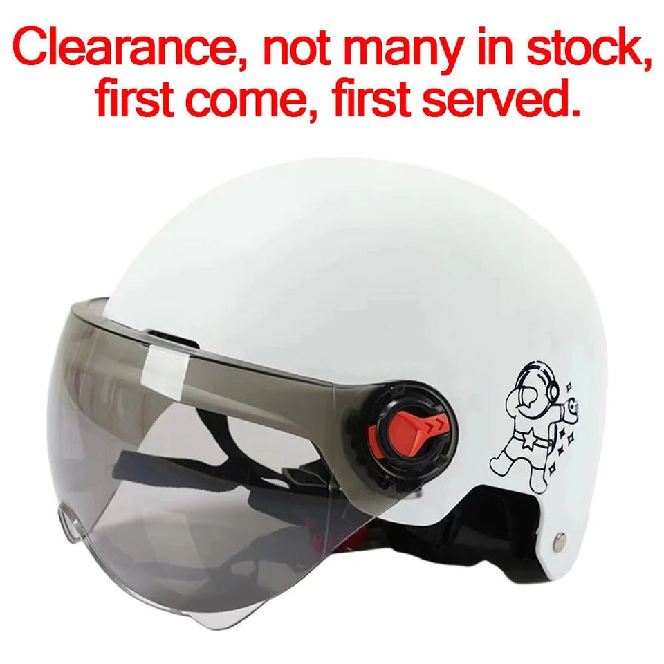 Men Motorcycle Helmet,Woman Electric Motor Car Scooter Bike Open Face Half Helmet,Anti-UV Safety Hat Bicycle Cap with Goggles AXSSIBLZ