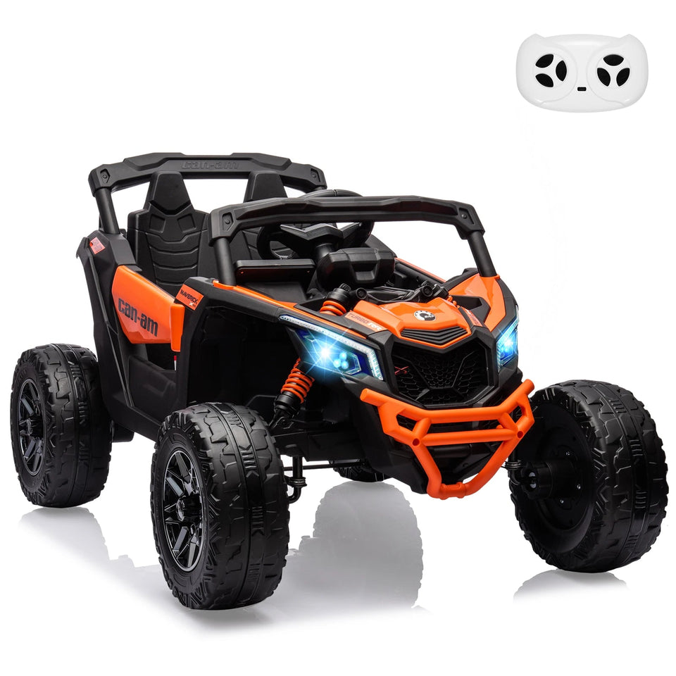 Kids UTV, Electric Ride on UTV Car, Licensed Can-Am Electric Off-Road Car, Ride On Truck Car w/Remote Control, Large Seat AXSSIBLZ
