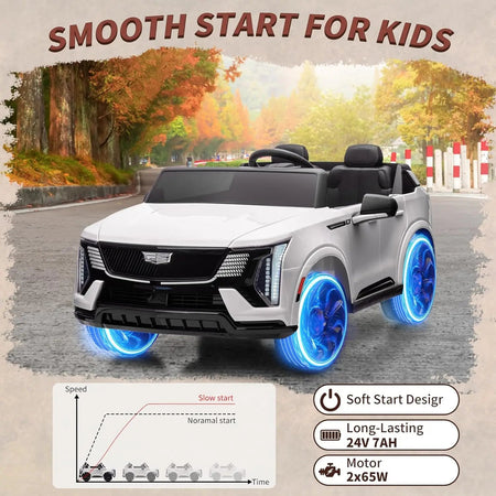 24V Ride On Car, Licensed Battery Powered Electric Vehicle w/Remote Control, 2 Seater, 4-Wheel Shock Absorbers, Smooth Start AXSSIBLZ