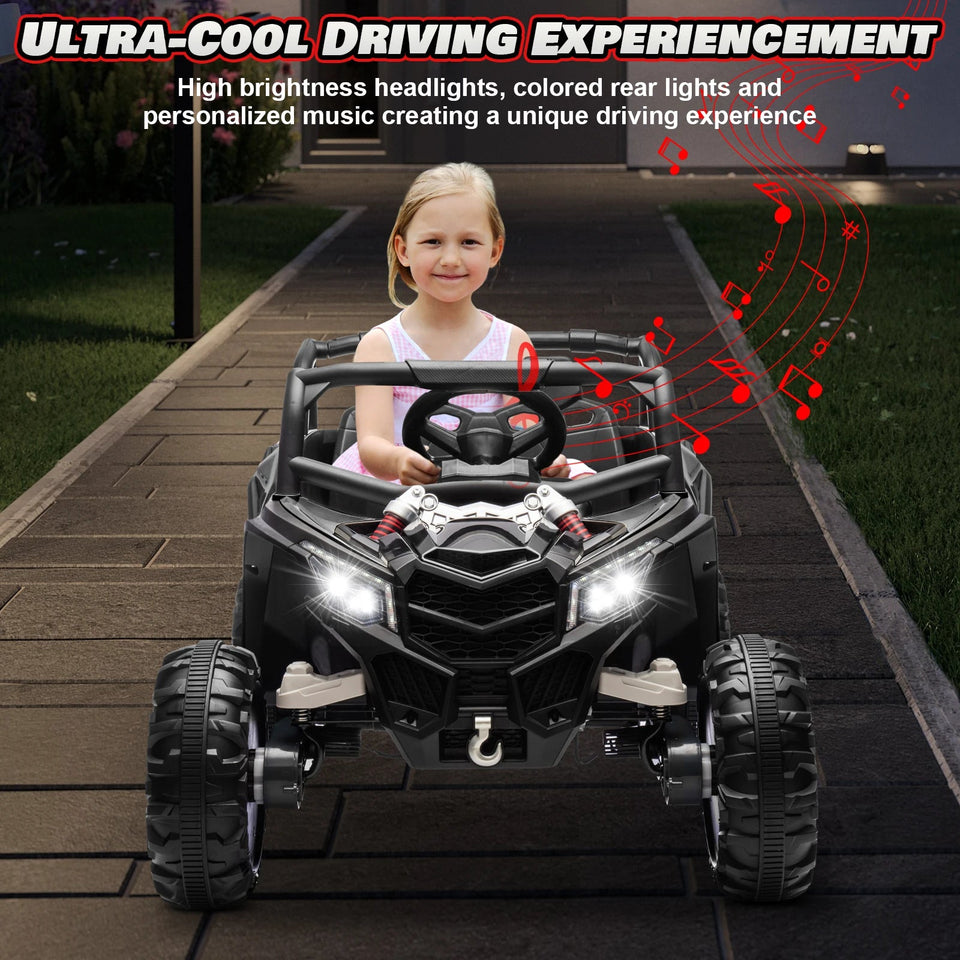24V Ride On Car for Kids w/Remote Control, JOYRACER Battery Powered Off-Road UTV, 4x150W Motors,4 Shock Absorbers, 4.5 Mph Max S AXSSIBLZ