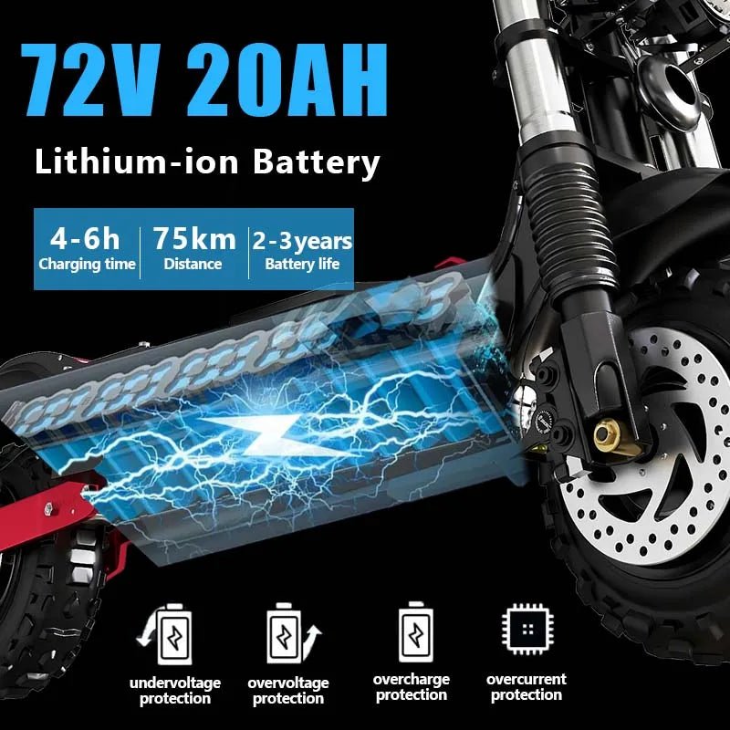 1200W-5600W 48-72V Electric Scooter up to 90KM/H Max Speed Adults Electric Scooters up to 110KM Long Range 10/11'' Tires AXSSIBLZ
