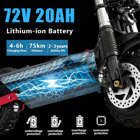 1200W-5600W 48-72V Electric Scooter up to 90KM/H Max Speed Adults Electric Scooters up to 110KM Long Range 10/11'' Tires AXSSIBLZ