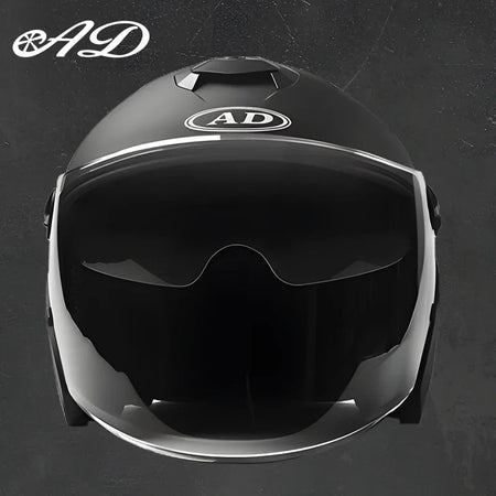 Motorcycle helmet half face double lens four seasons men's and women's motorcycle half 3/4 open face helmet  AXSSIBLZ