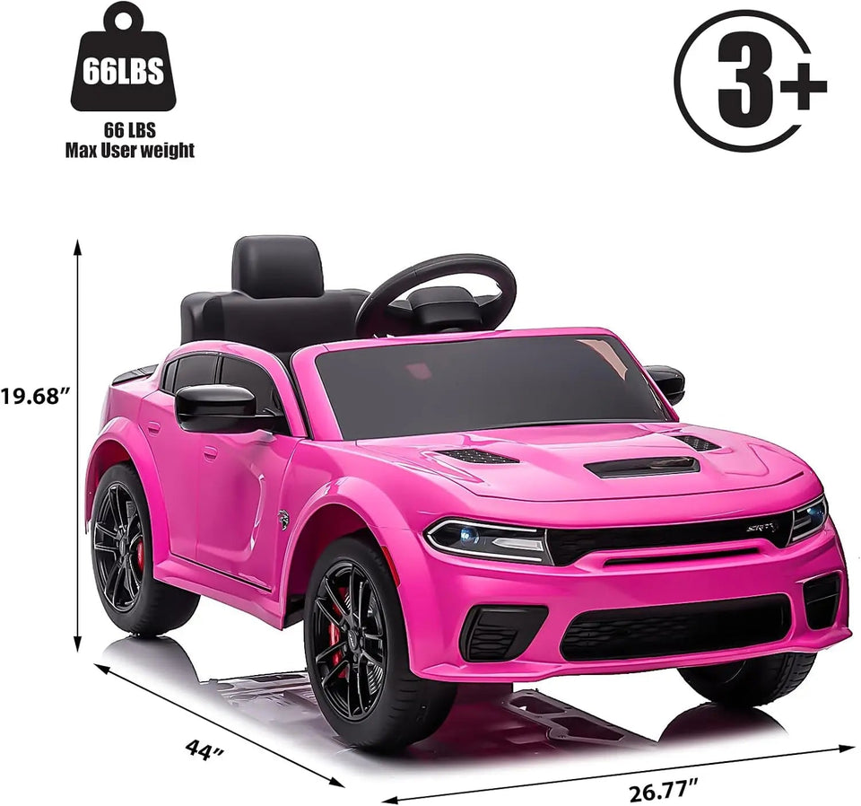 12V Licensed Dodge Charger SRT Hellcat Kids Electric Ride On Car,Battery Powered 4-Wheels Ride on Toy,with Parental Remote Contr AXSSIBLZ