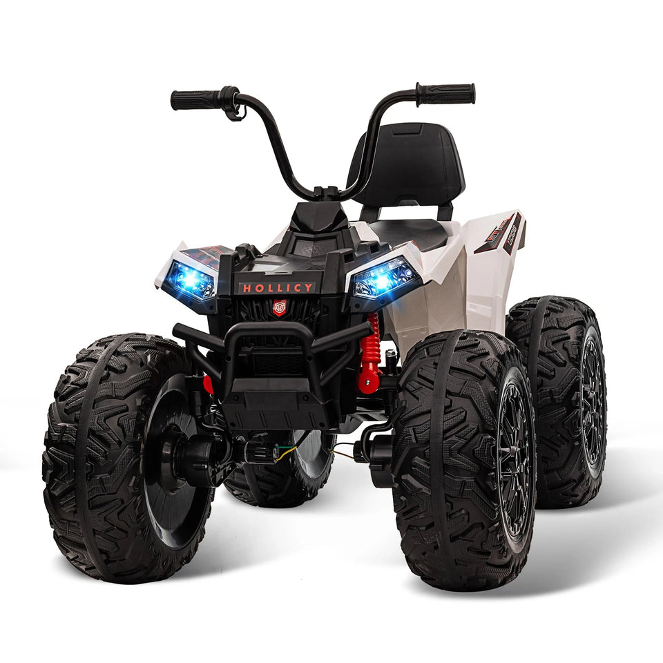 24V Kids ATV,Two Seater Ride on Car 4WD Quad Electric Vehicle,4x100W Powerful Engine with 7AHx2 Large Battery Accelerator Handle AXSSIBLZ