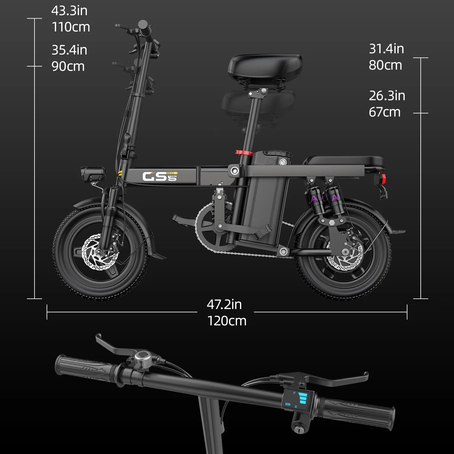 Electric Bike for Adults Teen-Folding Electric Bicycle 750W Peak Motor,20+MPH 35 Miles,Commuter Ebike 48V 15AH Removable Battery AXSSIBLZ