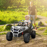 2 Seater 24V Electric Car for Kids with Remote Control, White AXSSIBLZ
