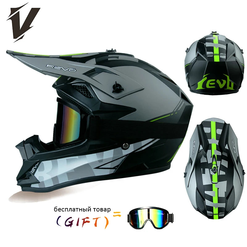VGV 166 Rally helmets extremely breathable adaptable independent goggles anti-stifling no pressure on the head DOT/ECE certified AXSSIBLZ