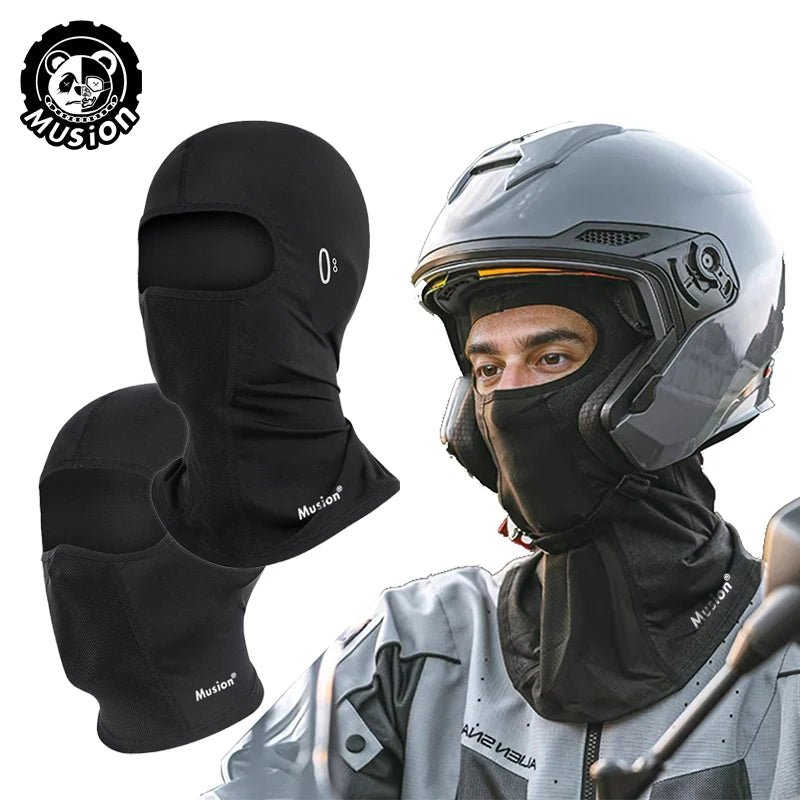 Musion Cycling Helmet Balaclava with Glasses Hole Motorcycle Full Face Mask Sun Protection Ice Silk Biker Headgear Breathable fo AXSSIBLZ