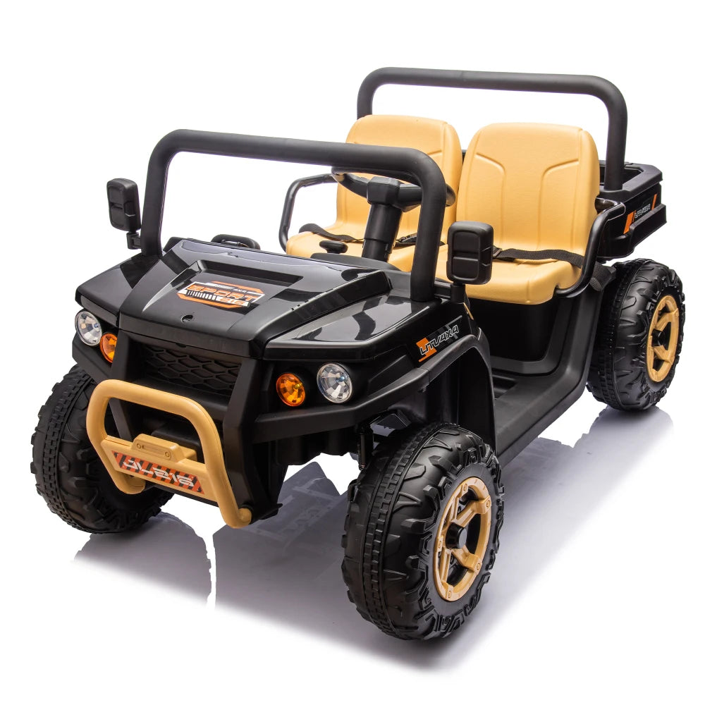 24V XXXL Kids Ride on UTV W/Parents Remote Control,Two-seater,Automatic Tipping Bucket,Rear Wheel Suspension,Slow Start AXSSIBLZ