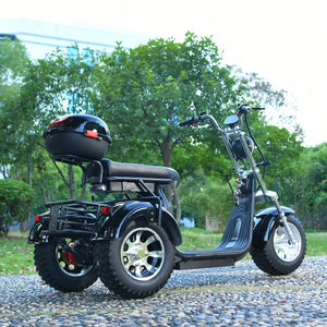 Adults 3 Wheel Electric Scooter 3000W Motor Max Speed 40KM/H Max Load 200KG 18 Inch Off Road Fat Tire Electric Motorcycle AXSSIBLZ