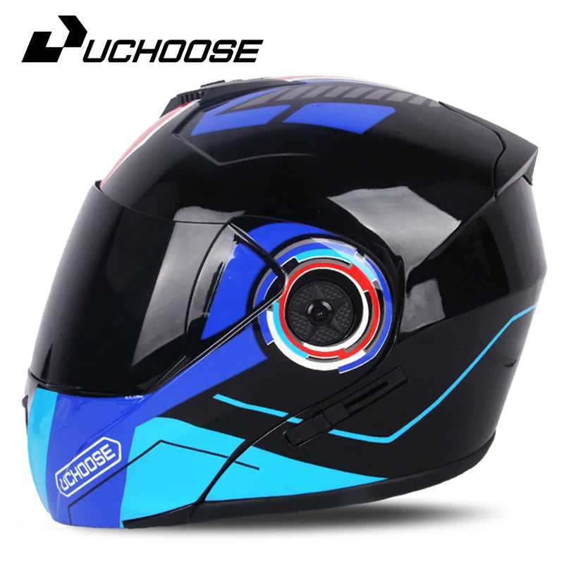 Flip-Up Motorcycle Helmet – Dual Lenses, Full Face Protection, Ideal for Riding & Motocross AXSSIBLZ