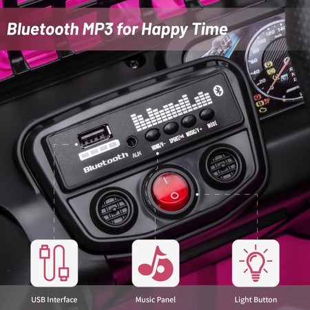 12V Ride On Car, Electric Car for Kids, 12V Ride on Toys, Kids Cars with 3 Speeds Adjustable w/Bluetooth, Parent Remote Control AXSSIBLZ