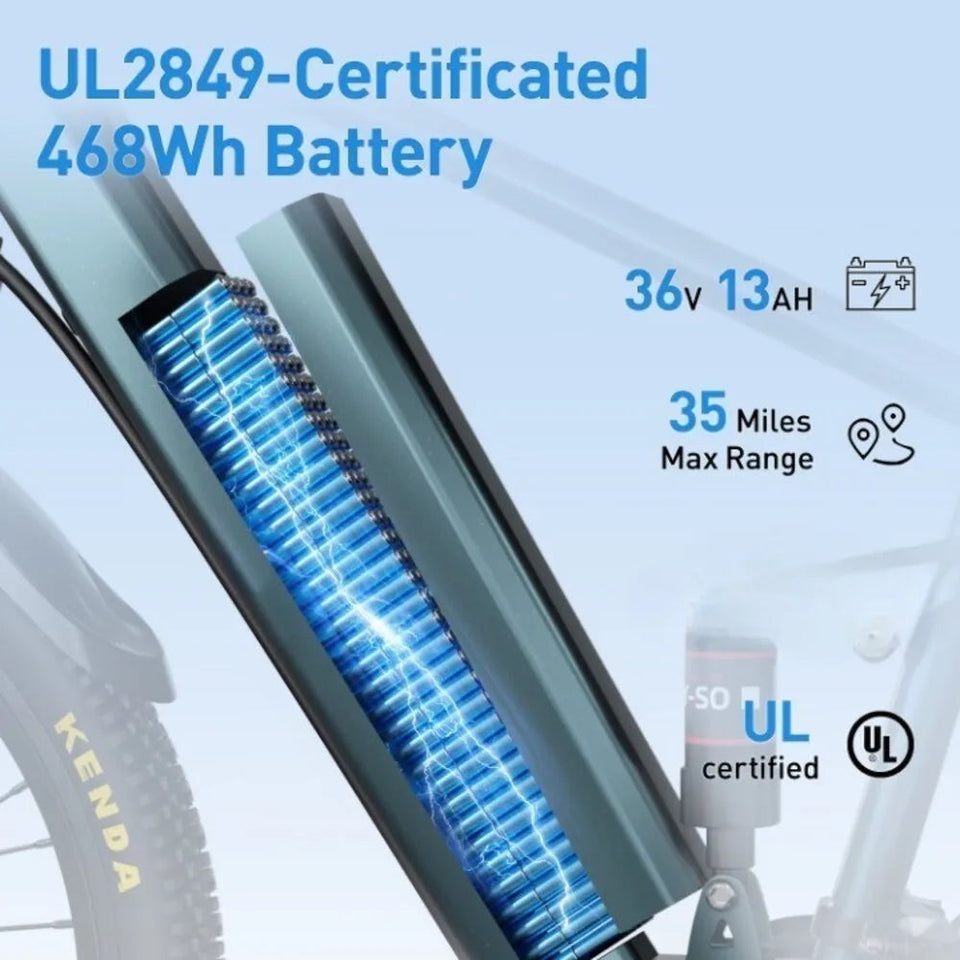 26" 24" Electric Bike For Adults With 500W Powerful Motor 36V 374Wh/468Wh Battery, Up To 30 Miles, 19 MPH,Electric Mountain Bike AXSSIBLZ